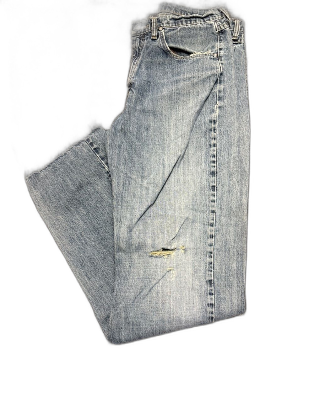 20x Light Blue Distressed Straight-Leg Jeans 32x36